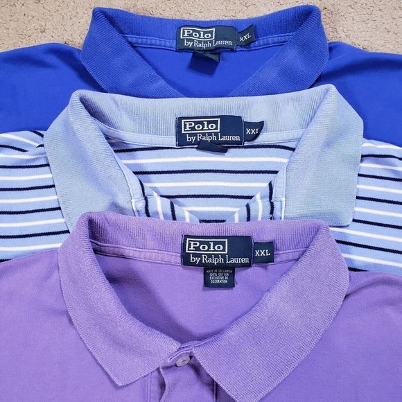 Polo Ralph Lauren Other - Polo Ralph Lauren Shirt Men 2XL XXL Stripes Solid Preppy Golf Rugby Lot of 3